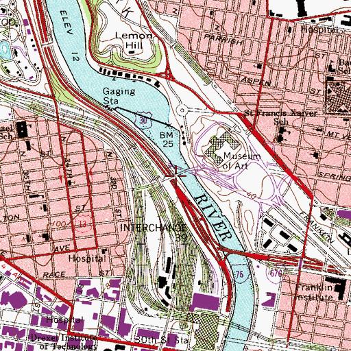 Topographic Map of Interchange 343, PA