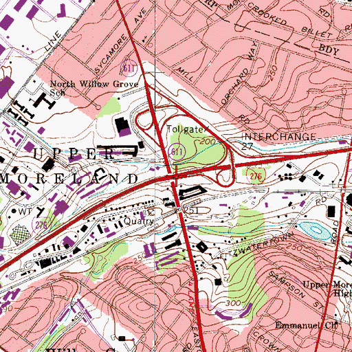 Topographic Map of Interchange 343, PA