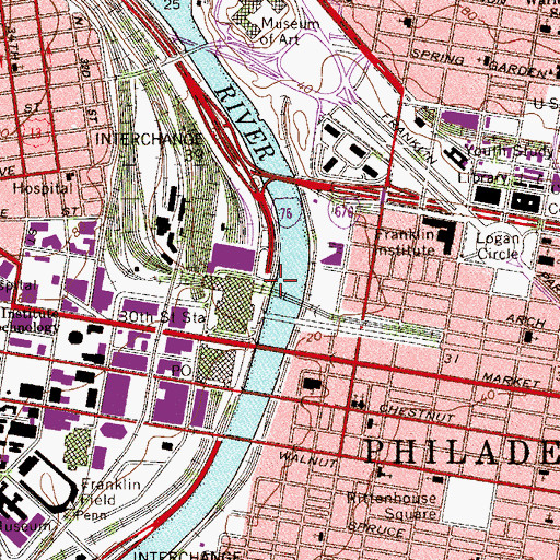 Topographic Map of Interchange 345, PA