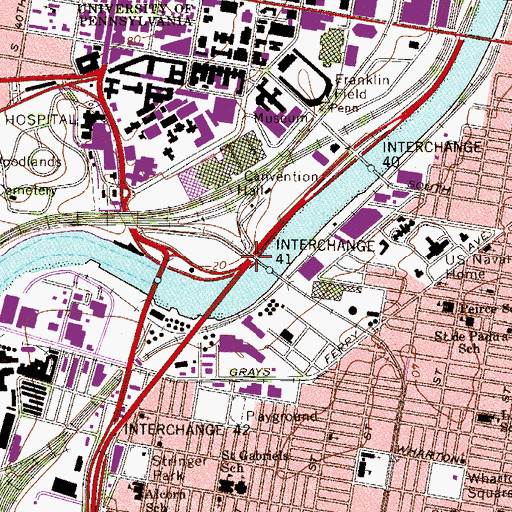 Topographic Map of Interchange 346B, PA