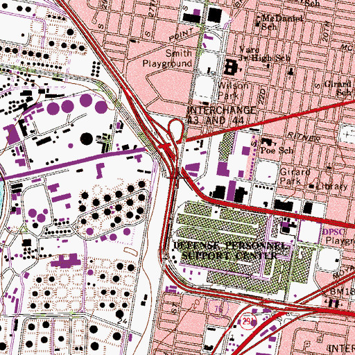 Topographic Map of Interchange 347B, PA
