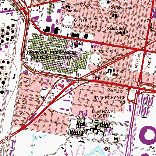 Topographic Map of Interchange 348, PA