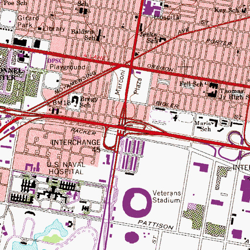 Topographic Map of Interchange 349, PA
