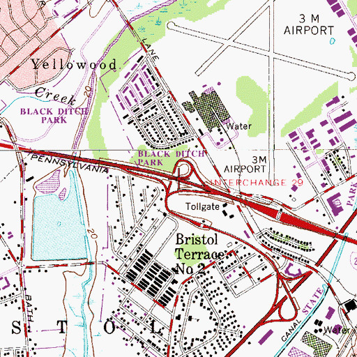 Topographic Map of Interchange 358, PA