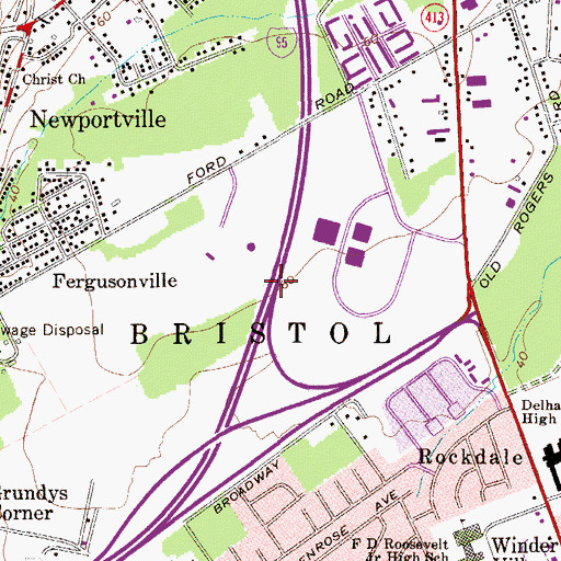 Topographic Map of Interchange 40, PA