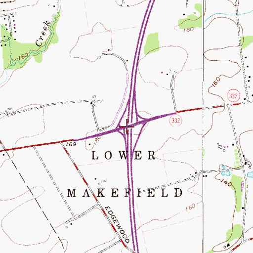 Topographic Map of Interchange 49, PA