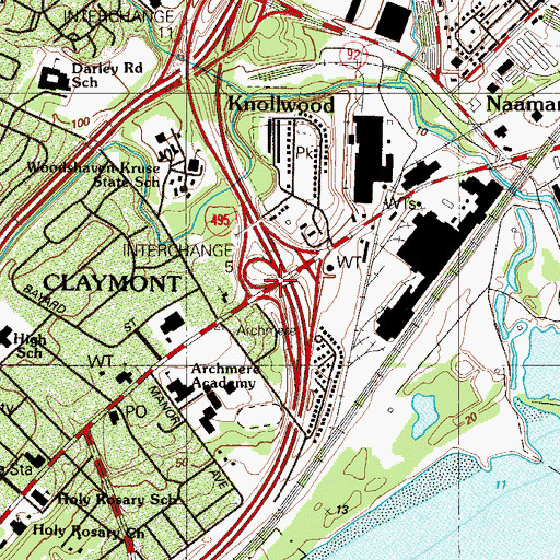 Topographic Map of Interchange 5, DE