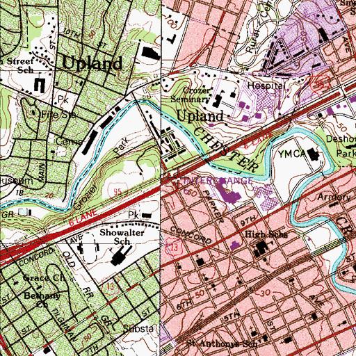 Topographic Map of Interchange 5, PA