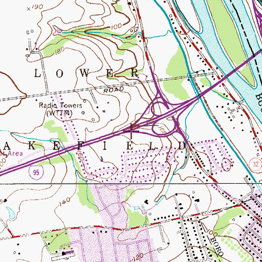 Topographic Map of Interchange 51A and 51B, PA