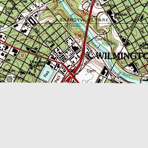 Topographic Map of Interchange 7, DE