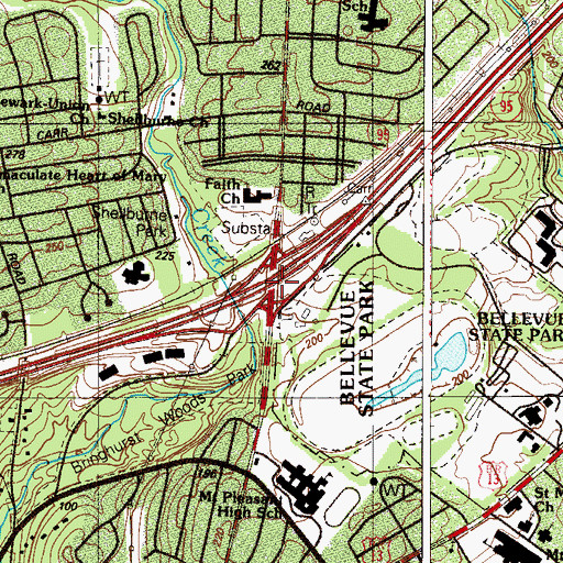 Topographic Map of Interchange 9, DE