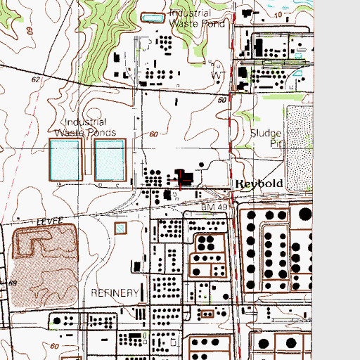 Topographic Map of Delaware City Power Plant, DE