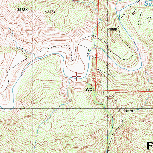 Topographic Map of Red Reef Canyon, CA