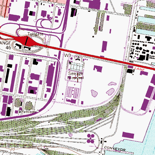 Topographic Map of Southeast Wastewater Treatment Plant, PA