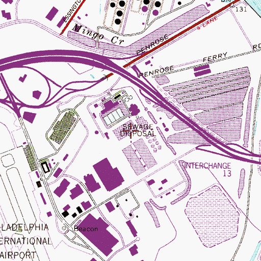Topographic Map of Southwest Wastewater Treatment Plant, PA