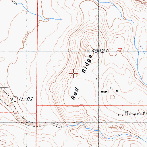 Topographic Map of Red Ridge, CA