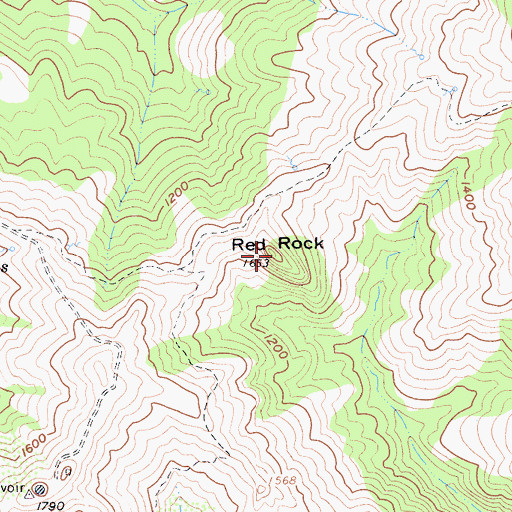 Topographic Map of Red Rock, CA