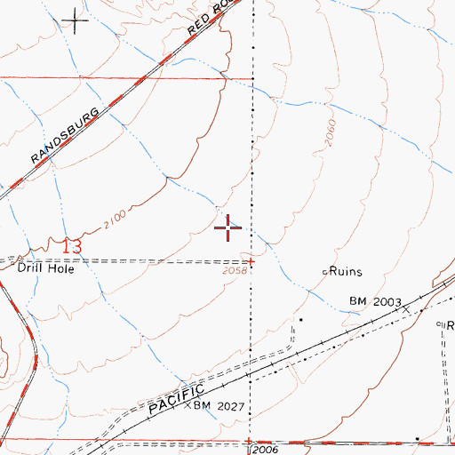 Topographic Map of Red Rock Canyon, CA