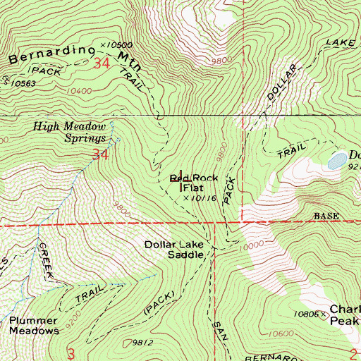Topographic Map of Red Rock Flat, CA