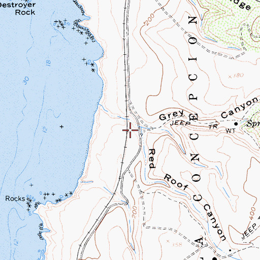 Topographic Map of Red Roof Canyon, CA