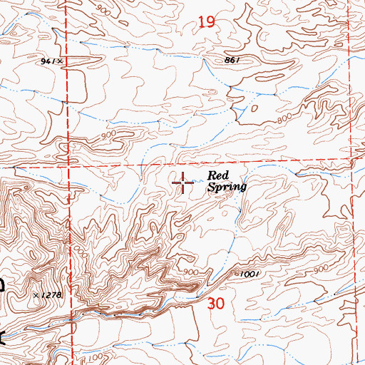 Topographic Map of Red Spring, CA