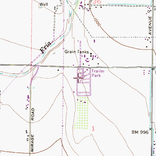 Topographic Map of Country Hills Mobile Estates, AZ