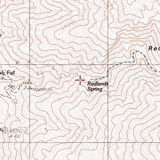 Topographic Map of Redlands Spring, CA