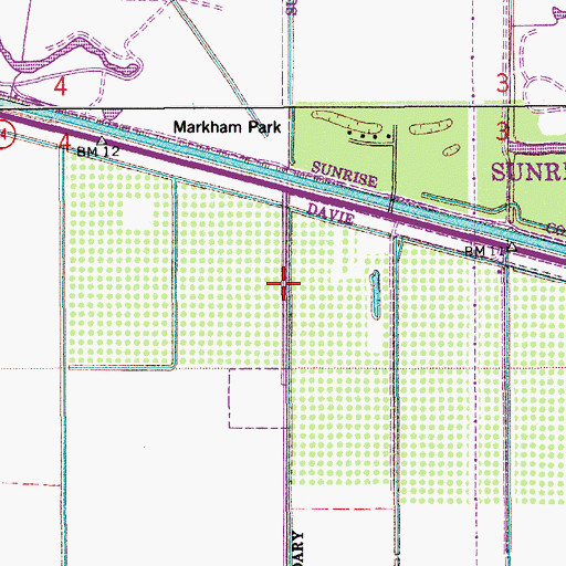 Topographic Map of Interchange 19, FL