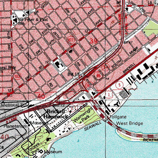 Topographic Map of Interchange 1A, FL