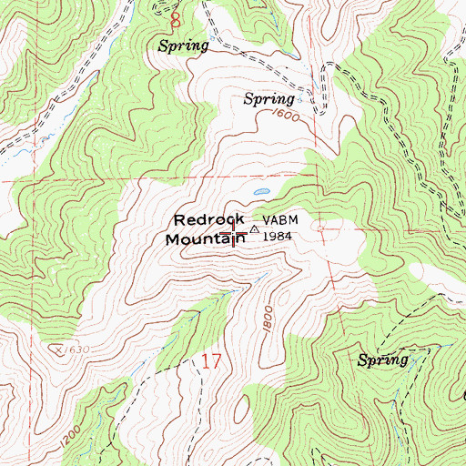 Topographic Map of Redrock Mountain, CA