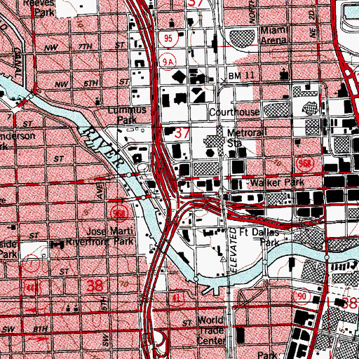 Topographic Map of Interchange 2C, FL