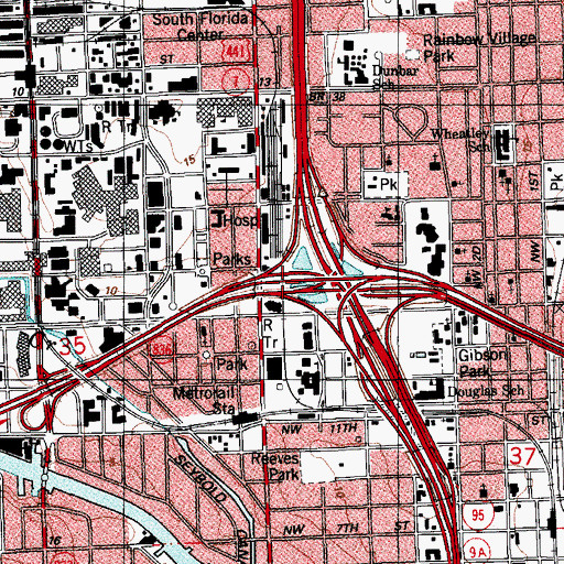 Topographic Map of Interchange 3A, FL