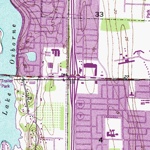 Topographic Map of Interchange 61, FL