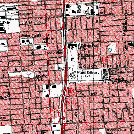 Topographic Map of Interchange 6A, FL