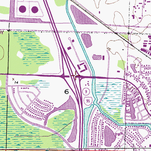 Topographic Map of Interchange 74, FL