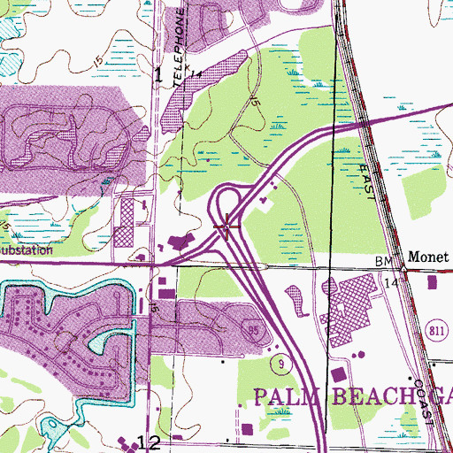 Topographic Map of Interchange 79A and 79B, FL