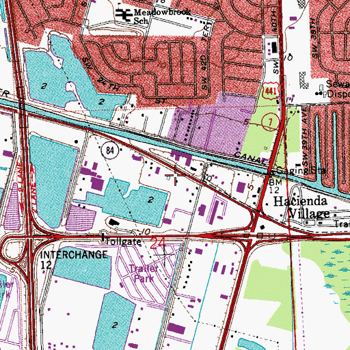Topographic Map of Interchange 8A, FL