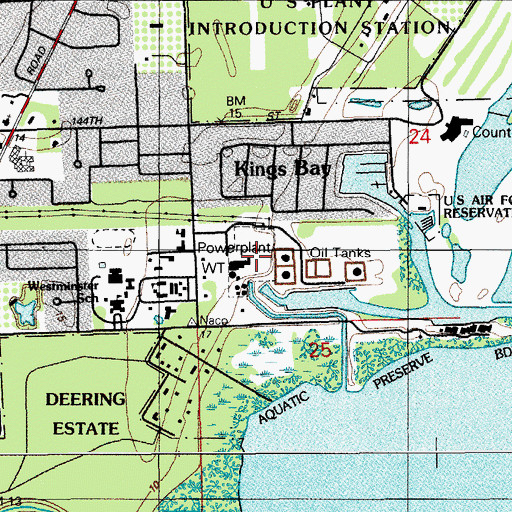 Topographic Map of Florida Power and Light Cutler Steam Plant, FL