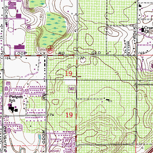 Topographic Map of Christ the King Episcopal Church, FL