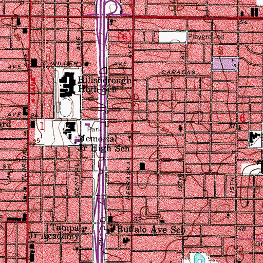 Topographic Map of Church of Christ on Nebraska Avenue, FL