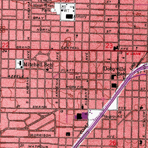 Topographic Map of Church of Scientology of Hyde Park, FL