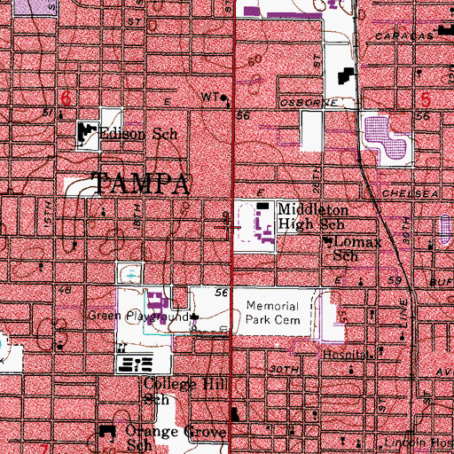 Topographic Map of Church of the Living God, FL