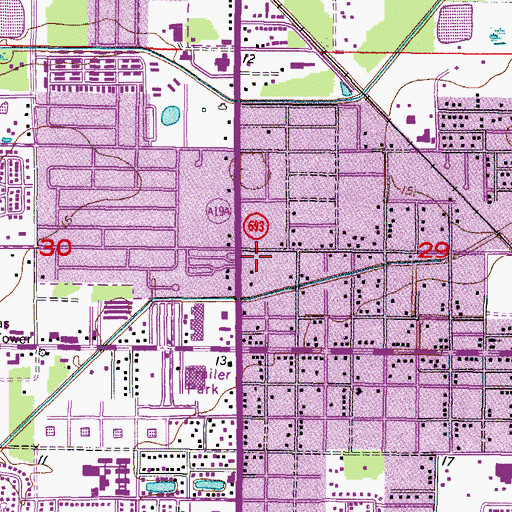 Topographic Map of Church of the Nazarene of Pinellas Park, FL