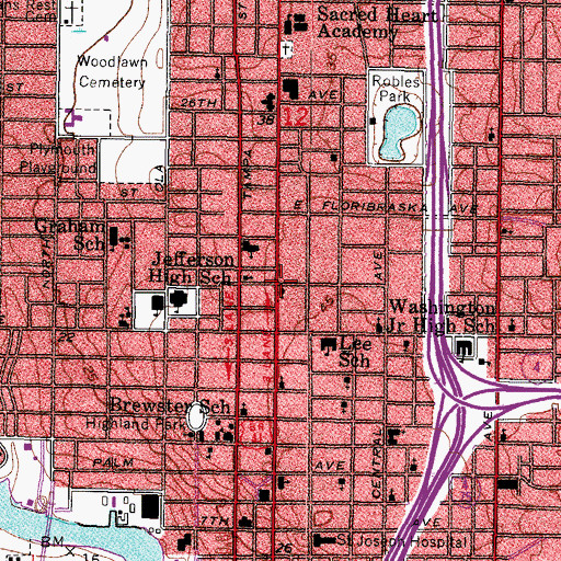 Topographic Map of Faith Institutional Church, FL