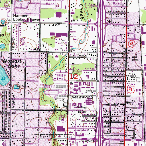 Topographic Map of Faith Lutheran Church, FL