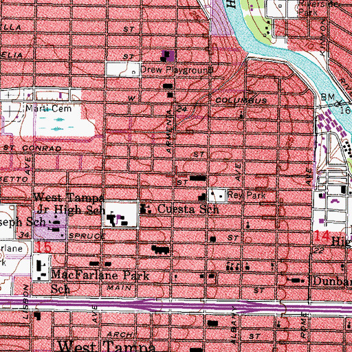 Topographic Map of Faith United Christian Church, FL