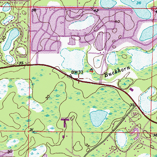 Topographic Map of Faith United Methodist Church, FL