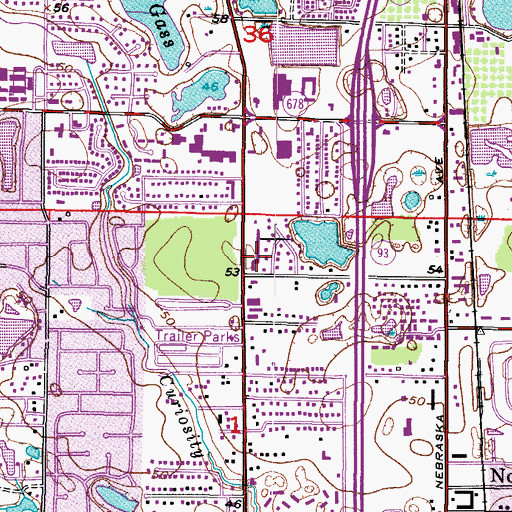 Topographic Map of Family Life Worship Church, FL