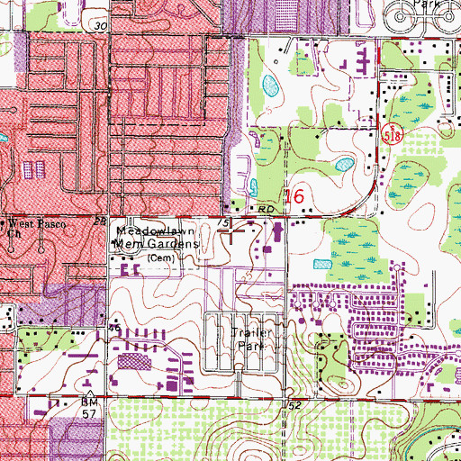 Topographic Map of First Assembly of God Church, FL