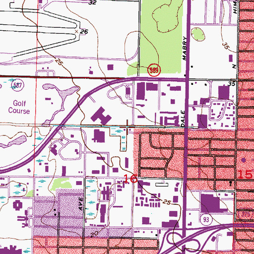 Topographic Map of First Baptist Church, FL